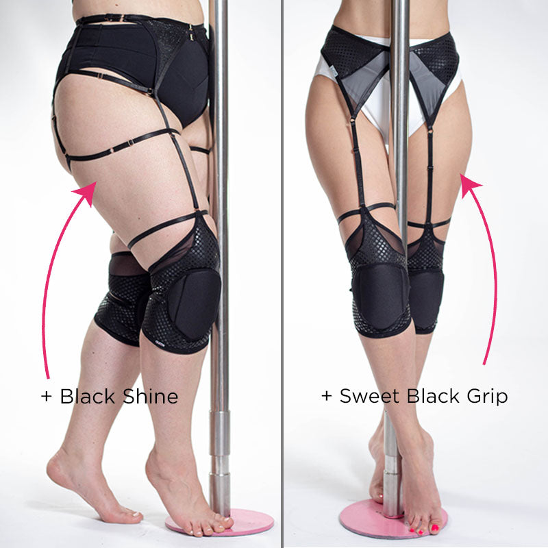 Grippy knee pads – Black Sparkle - Queen Wear