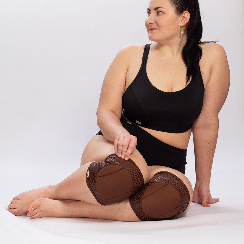 Grippy knee pads - Nude-Cacao